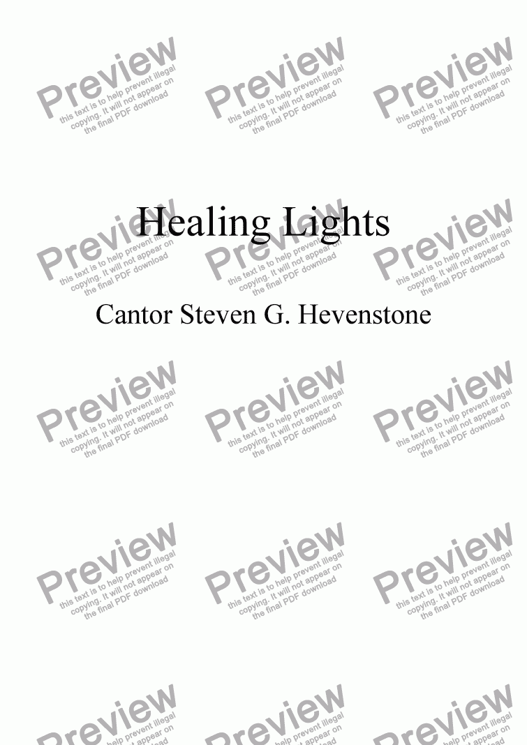 page one of Healing Lights