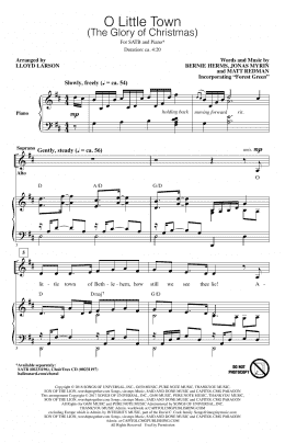 page one of O Little Town (The Glory Of Christmas) (SATB Choir)