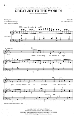 page one of Great Joy To The World (SATB Choir)