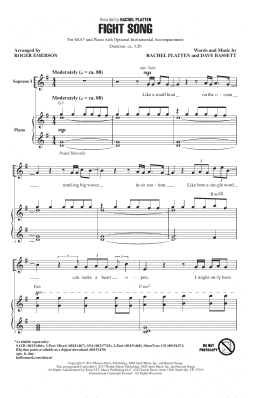 page one of Fight Song (Arr. Roger Emerson) (SSA Choir)