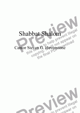 page one of Shabbat Shalom