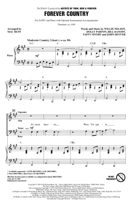 page one of Forever Country (SATB Choir)