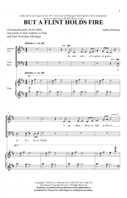 page one of But A Flint Holds Fire (SATB Choir)