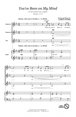 page one of You've Been On My Mind (SSA Choir)