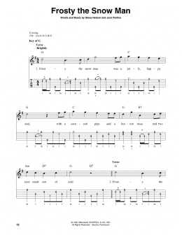 page one of Frosty The Snow Man (Banjo Tab)