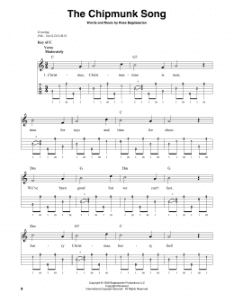 page one of The Chipmunk Song (Banjo Tab)