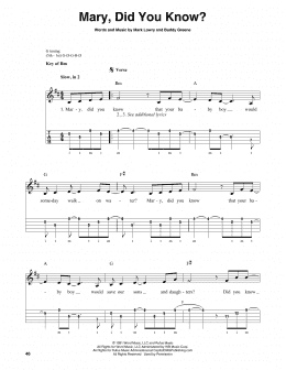 page one of Mary, Did You Know? (Banjo Tab)
