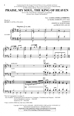 page one of Praise, My Soul, The King Of Heaven (SATB Choir)