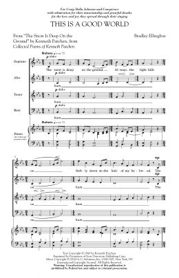 page one of This Is A Good World (SATB Choir)