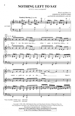 page one of Nothing Left To Say (SSA Choir)