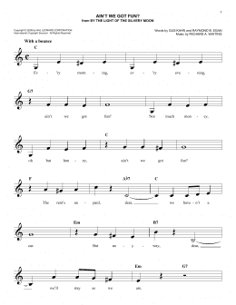 page one of Ain't We Got Fun? (Lead Sheet / Fake Book)