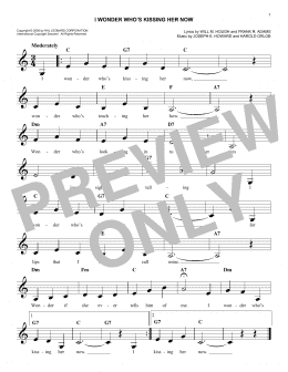 page one of I Wonder Who's Kissing Her Now (Lead Sheet / Fake Book)