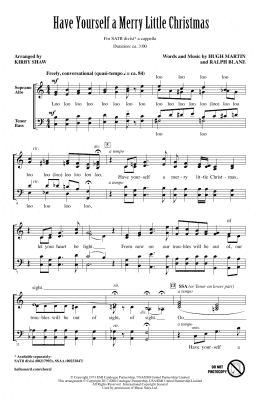 page one of Have Yourself A Merry Little Christmas (arr. Kirby Shaw) (SATB Choir)