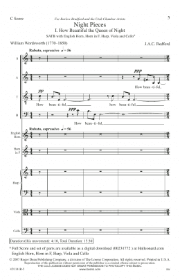 page one of Night Pieces (SATB Choir)
