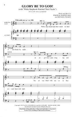 page one of Glory Be To God! (With While Shepherds Watched Their Flocks) (SATB Choir)