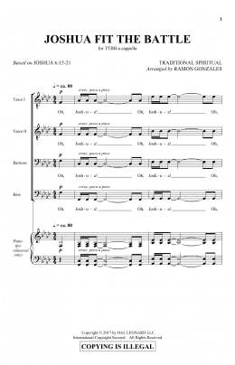 page one of Joshua Fit The Battle (TTBB Choir)