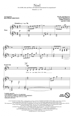 page one of Noel (feat. Lauren Daigle) (arr. Heather Sorenson) (SATB Choir)