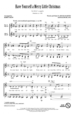 page one of Have Yourself A Merry Little Christmas (arr. Kirby Shaw) (SSA Choir)