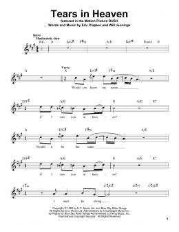 page one of Tears In Heaven (Pro Vocal)