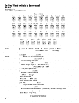 page one of Do You Want To Build A Snowman? (from Frozen) (Guitar Chords/Lyrics)