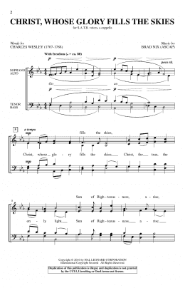 page one of Christ, Whose Glory Fills The Skies (SATB Choir)