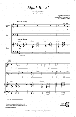 page one of Elijah Rock (SATB Choir)