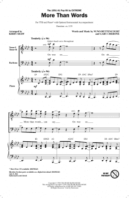 page one of More Than Words (TTBB Choir)