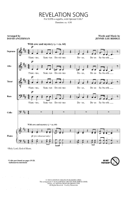 page one of Revelation Song (SATB Choir)