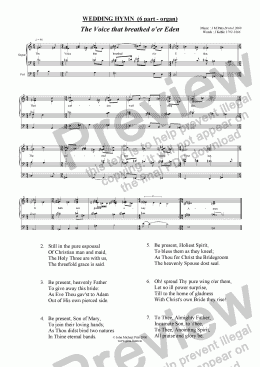 page one of The Voice that breathed o'er Eden (Organ accompaniment) [2000]