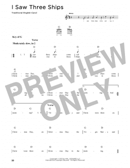 page one of I Saw Three Ships (Guitar Lead Sheet)