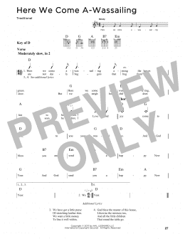 page one of Here We Come A-Wassailing (Guitar Lead Sheet)