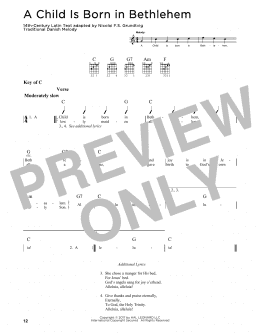 page one of A Child Is Born In Bethlehem (Guitar Lead Sheet)