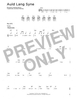 page one of Auld Lang Syne (Guitar Lead Sheet)