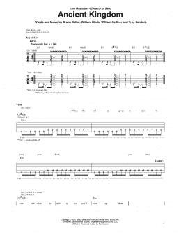 page one of Ancient Kingdom (Guitar Rhythm Tab)