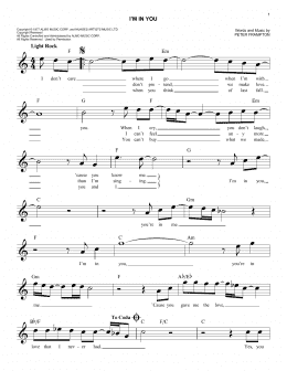 page one of I'm In You (Easy Lead Sheet / Fake Book)