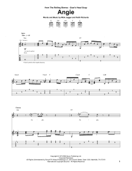 page one of Angie (Guitar Tab)
