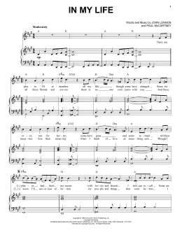 page one of In My Life (Piano & Vocal)