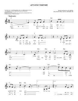 page one of Let's Stay Together (Lead Sheet / Fake Book)