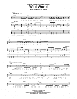 page one of Wild World (Guitar Tab)