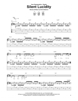 page one of Silent Lucidity (Guitar Tab)