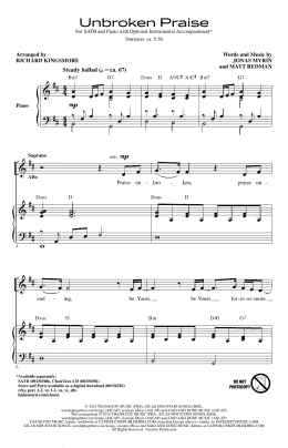page one of Unbroken Praise (SATB Choir)
