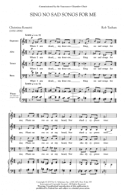 page one of Sing No Sad Songs For Me (SATB Choir)