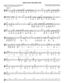 page one of Video Killed The Radio Star (Lead Sheet / Fake Book)