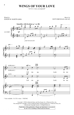 page one of Wings Of Your Love (SSA Choir)
