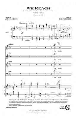 page one of We Reach (SATB Choir)