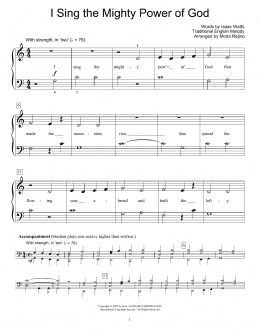 page one of I Sing The Mighty Power Of God (arr. Mona Rejino) (Educational Piano)