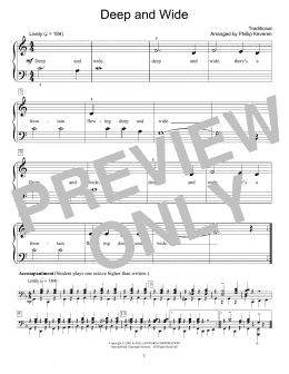 page one of Deep And Wide (arr. Phillip Keveren) (Educational Piano)