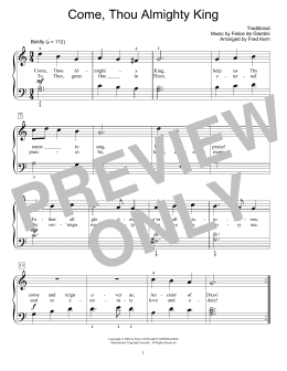 page one of Come, Thou Almighty King (arr. Fred Kern) (Educational Piano)
