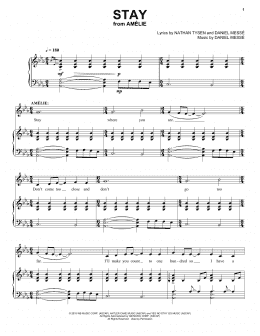 page one of Stay (from Amélie The Musical) (Piano & Vocal)