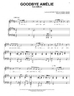 page one of Goodbye Amelie (from Amélie The Musical) (Piano & Vocal)